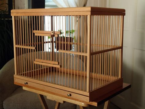 Wooden Bird Cage, Canary Cage, Diy Bird Cage, Bird Cage Design, Antique Bird Cages, Custom Aquarium, Canary Birds, Wooden Main Door Design, Bird Aviary