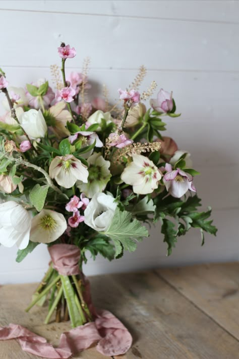 winter wedding bouquet, spring wedding bouquet, winter wedding flowers, british wedding flowers, locally grown flowers, seasonal flowers Early Spring Wedding Bouquets, Hellebore Wedding Bouquet, Wedding Flowers With Anemones, April Wedding Flowers Uk, January Bridal Bouquet, February Bridal Bouquet, Hellebore Flower Arrangements, Early Spring Bouquet, February Flowers In Season