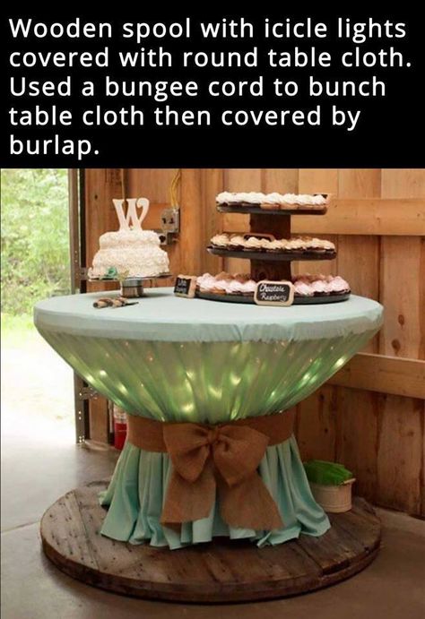 Rustic Wooden Spool Wedding Ideas  #Recycle How To Decorate With Wooden Spools, Cable Spool Tables, Wooden Spool Tables, Wooden Cable Spools, Spool Furniture, Spool Tables, Cable Spool, Wire Spool, Wood Spool