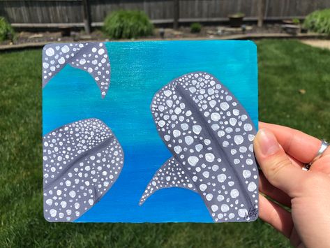 Whale Shark Painting Acrylic, Whale Shark Painting Easy, Shark Canvas Painting, Whale Shark Painting, Shark Things, Shark Activities, Shark Painting, Whale Sharks, Finger Paint