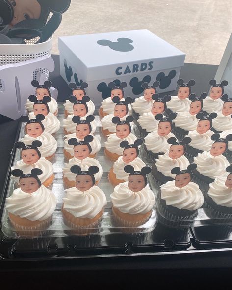 #firstbirthdayideas #inspiration #cupcakeideas #mickeymouseparty Disneyland Birthday Theme Ideas, One Mickey Mouse Birthday, One Year Mickey Mouse Birthday, Mickey Oh Twodles Party, Mickey Mouse Birthday Party Ideas 1st Black And White, Old School Mickey Mouse Birthday, Mickey Mouse First Birthday Party Ideas, Disneyland Cake Ideas, Modern Mickey Birthday