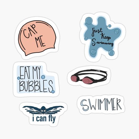 Swim Stickers Swimmers, Swim Stickers, Swimming Stickers, Swimmer Art, Swimming Illustration, Sport Tattoos, I Love Swimming, Medical Wallpaper, Laptop Design