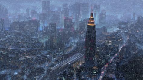 Tenki no Ko #rain #night #city city lights #4K #wallpaper #hdwallpaper #desktop Tenki No Ko, 1366x768 Wallpaper, Makoto Shinkai, Cityscape Wallpaper, Your Name Anime, R Wallpaper, Building Painting, Lit Wallpaper, Original Wallpaper