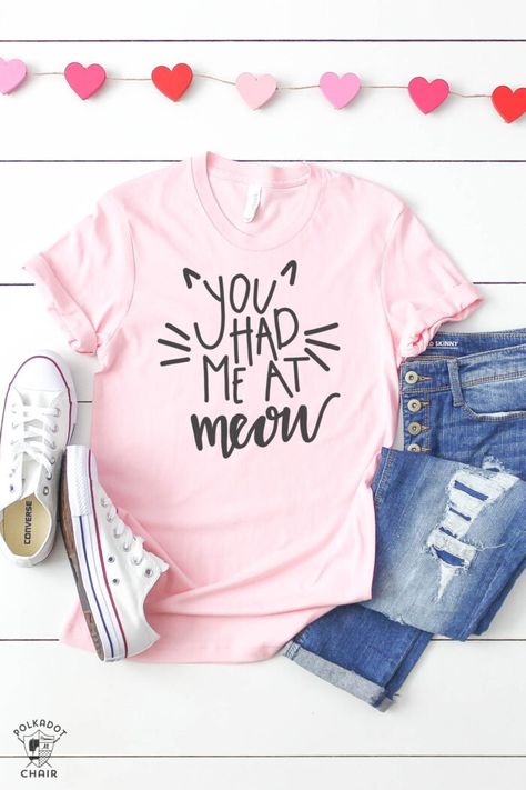 Free cricut svg files with a cat theme. You had me at meow, i like cats and maybe 3 people, cat person. #cricut #svg Hello Valentine, Fur Mama Shirt, Wine Shirt, Funny Valentines, Valentine Love, Valentine Shirt, Dog Mom Shirt, Dog Lover Shirt, Wine Lover