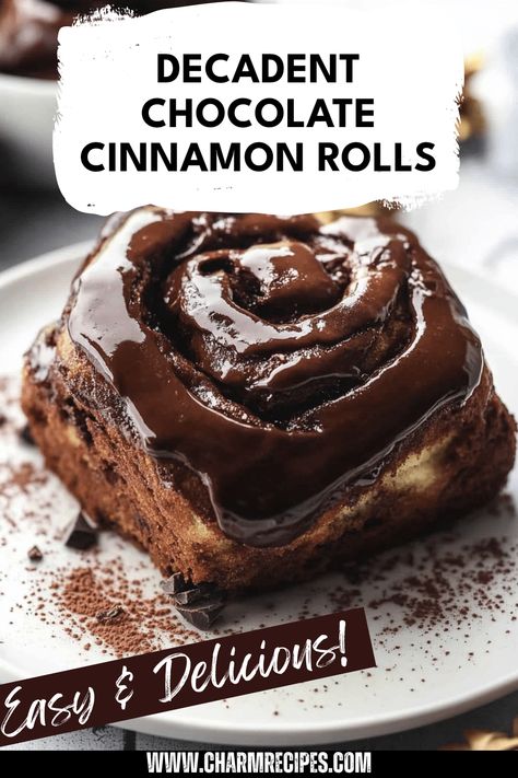 Discover the perfect blend of soft, fluffy chocolate cinnamon rolls, enhanced with a delicious cinnamon-sugar filling and topped with a rich chocolate glaze. These indulgent treats are perfect for breakfast or dessert. With a simple recipe, you can prepare fluffy rolls that melt in your mouth, making each bite a delightful experience. Whether you are serving them for a brunch gathering or enjoying them as a late-night snack, these chocolate cinnamon rolls are sure to impress your family and friends. Try them today and enjoy the rich flavors of chocolate and cinnamon together. Chocolate Cinnamon Rolls Recipe, Hot Chocolate Cinnamon Rolls, Chocolate Cinnamon Rolls, Fluffy Cinnamon Rolls, Chocolate Breakfast, Cinnamon Rolls Easy, Chocolate Roll, Cinnamon Rolls Homemade, Cinnamon Rolls Recipe