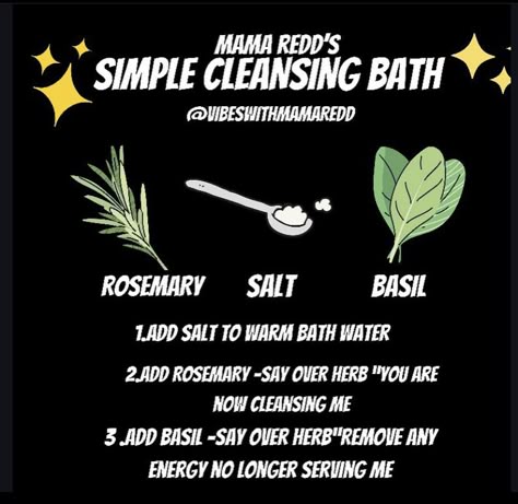 Cleansing Herbs Witchcraft, Green Salt Witchcraft, Cayenne Pepper Witchcraft, Bath Spells Wicca, Witchcraft Bath, Ritual Bath Recipes Witchcraft, Spiritual Bath Recipes Protection, Bath Rituals Witch Cleansing, Hoodoo Cleansing Bath