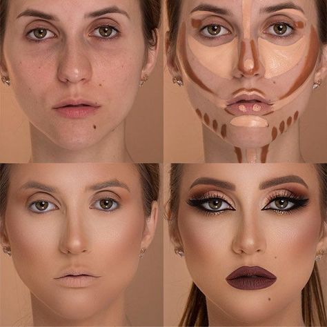 Practical Tips On How To Do Makeup Like A Pro | Glaminati.com How To Do Foundation, How To Do Contour, How To Do Makeup Step By Step, Foundation Step By Step, Makeup Placement, Easy Contour, What Is Makeup, Teknik Makeup, Makeup Zombie