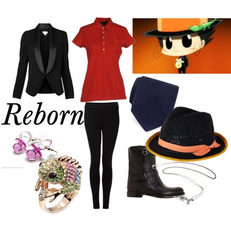 Reborn- Katekyo Hitman Reborn! by animedowntherunway on Polyvore featuring Ralph Lauren, Witchery, Vince, Prada, Hat Attack, Forzieri, women's clothing, women's fashion, women and female Prada Hat, Katekyo Hitman Reborn, Reborn Katekyo Hitman, Casual Cosplay, Hitman Reborn, Inspired Outfits, Fashion Women, Prada, Outfit Inspirations