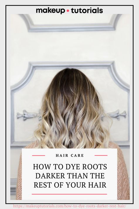 Learning how to dye roots darker than the rest of your hair is easier than you imagine. This post will show you exactly how to do a DIY root touch up.  However, first things first. If you are expecting a professionally done root touch up, it’s better to lower your expectations. The best thing you can do if you have hair that is darker than your hair dye is to do the blended roots technique. Or at least, close to it. Here’s how to do it. #roottouchup How To Do Dark Roots Blonde Hair Balayage, Diy Smudge Root At Home, How To Blend Grown Out Roots, Root Smudge Diy, Diy Dark Roots Blonde Hair At Home, Ombre Hair Color Techniques, How To Darken Roots On Blonde Hair, Diy Root Touch Up At Home, How To Root Smudge At Home