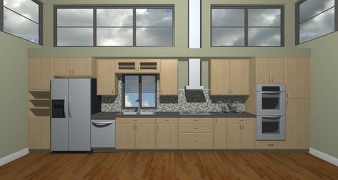 Straight Line Kitchen - closest design to what we want | Straight kitchen, Kitchen layouts with island, Kitchen Line Kitchen Layout, Straight Line Kitchen, Line Kitchen, Best Kitchen Layout, Kitchen Layouts With Island, Kitchen Layout Plans, Kitchen Designs Layout, Kitchen Ceiling, Kitchen Design Plans