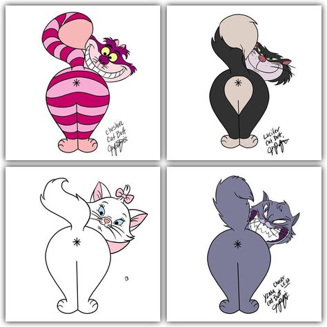 @pinsbyJP on Instagram: “New series I might start up if there is interest?? Any cat lovers?? This is called “Cat Butts” 😃🤣 #cheshirecat #lucifer #marie #yzma…” Cat Butts Painting, Cat Butts, Appliqué Patterns, Kakao Friends, Cat Whiskers, Painted Jeans, Cat Silhouette, Cheshire Cat, Cat Drawing