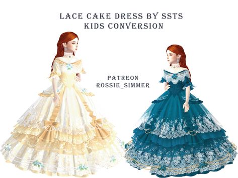 LACE CAKE DRESS by SSTS kids conversion | ROSSIE_Simmer Sims 4 Royal Outfits, Sims4 Princess Cc, The Sims 4 Victorian Cc, Sims 4 Shawl Cc, Sims4 Royal Cc, Sims 4 Princess Cc Maxis Match, Ts4 Royalty Cc, Sims Princess Dress, Sims 4 Royal Clothes