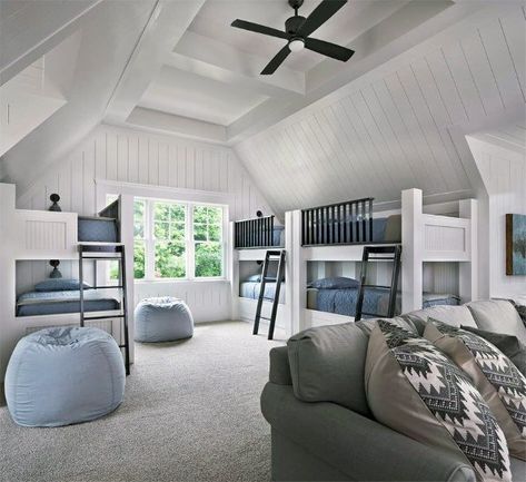 Luxury Bonus Room Ideas With Bunk Beds Room Ideas With Bunk Beds, Bonus Room Bedroom, Bunk Room Ideas, Bonus Room Design, Sleepover Room, Bonus Room Ideas, Bunk Bed Rooms, Bunk Beds Built In, Built In Bunks