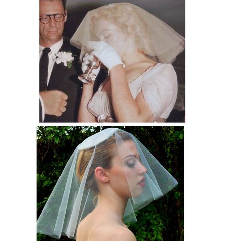 1950s Style Wedding, Marilyn Monroe Old, 1950s Wedding, Classic Brides, Pin Up Hair, Bridal Veils, 1950s Style, Pillbox Hat, Matte Satin