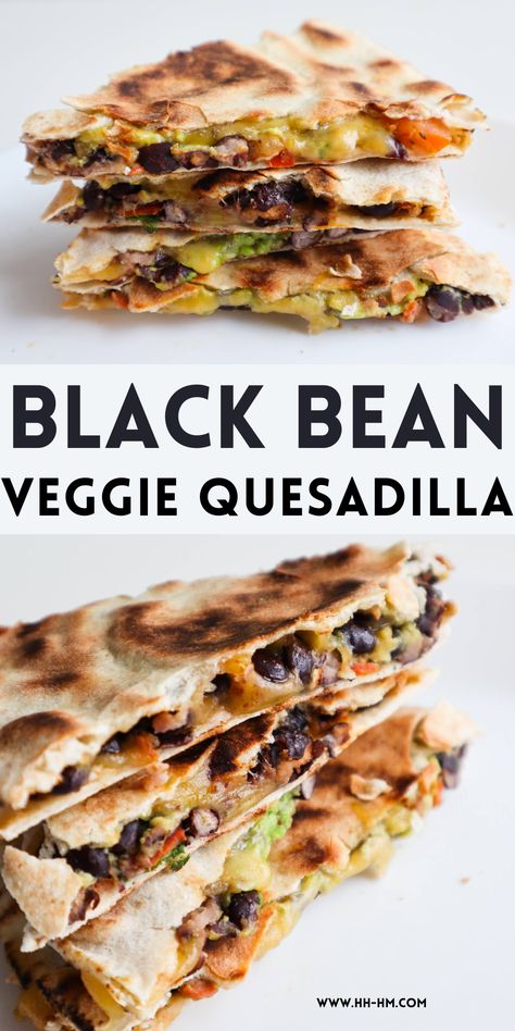 Black Bean Quesadilla Recipes, Appetizers Board, Veggie Quesadilla Recipes, Bean Quesadilla, Black Bean Quesadilla, Veggie Quesadilla, Quesadilla Recipe, Vegetarian Lunch, Tasty Vegetarian Recipes