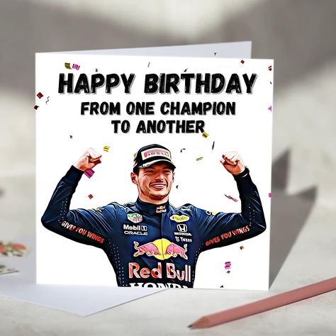 Max Verstappen Birthday, Happy 21st Birthday Son, F1 Birthday, Max Verstappen F1, Happy Birthday Uncle, First Birthday Presents, Birthday Free, Craft Envelope, Creative Birthday Cards