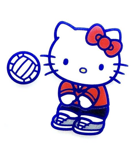 Hello Kitty Volleyball Pfp, Hello Kitty Playing Volleyball, Hello Kitty Volleyball, Volleyball Pfp, Drawing Hello Kitty, Volleyball Drawing, Volleyball Aesthetic, Volleyball Wallpaper, Whats Wallpaper