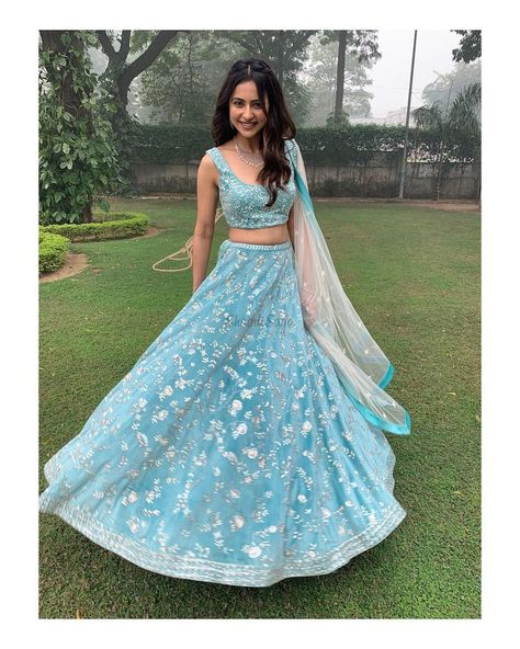 Wedding Guest Lehenga, Guest Lehenga, Lehenga Look, Indian Bridesmaid Dresses, Simple Lehenga, Indian Outfits Lehenga, Lehnga Dress, Blue Lehenga, Ghagra Choli