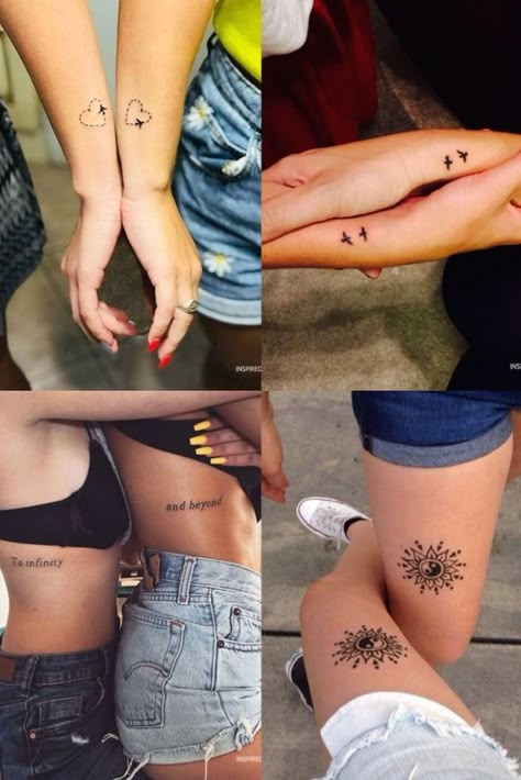 SISTER TATTOO IDEAS Sister Mini Tattoos, Tattoo Idea Sisters, Sis Tatoos, Ankle Friendship Tattoos, Sister From Another Mister Tattoo, Best Friend Balance Tattoos, Matching Tattoos For Soul Sisters, 2 Sisters Tattoo Ideas, Small Tattoo Ideas For Sisters