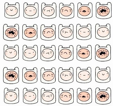 Adventure Time Finn Expressions, Adventure Time Hairstyles Drawing, Adventure Time Pose Reference, Adventure Time Facial Expressions, Adventure Time Style Character, Adventure Time Face Expressions, Adventure Time Expressions, Adventure Time Art Style Reference, Adventure Time Reference