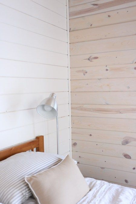 White Washed Walls, Cottage Walls, Pine Ceiling, Wash Walls, White Washed Pine, Knotty Pine Walls, White Wash Walls, Cabin Decor Ideas, White Washed Wood