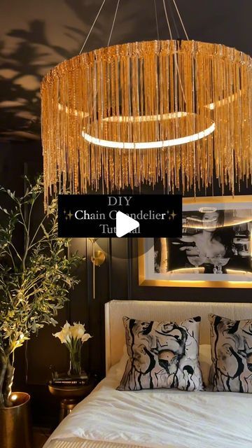 Annalora Vanderbeek on Instagram: "I’ve recently received quite a few questions about the chain chandeliers so I am re-sharing the DIY the tutorial❤️  Home diy, interior design, home decor, diy chandelier  #homediy #interiordesign #homehacks" Diy Interior Design, Diy Chandelier, Salon Furniture, Diy Metal, Roaring 20s, Diy Interior, Gold Chandelier, Home Decor Diy, The Chain