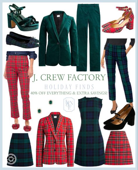 J. Crew Factory Holiday Finds all 40% off plus an extra 25% off orders 125+ & 30% off orders 200+ , extra 20% off all month when using your J. Crew Credit Card Sale Follow my shop @kristynewengland on the @shop.LTK app to shop this post and get my exclusive app-only content! #liketkit #LTKsalealert #LTKHoliday #LTKHolidaySale @shop.ltk https://liketk.it/4lJMU J Crew Holiday Outfit, Winter Plaid Outfits, Clothing Styles Plus Size, Christmas Plaid Outfit, Styles Plus Size, Plaid Blazer Outfit, Plus Size Rockabilly, Plaid Pants Outfit, Tall Plus Size