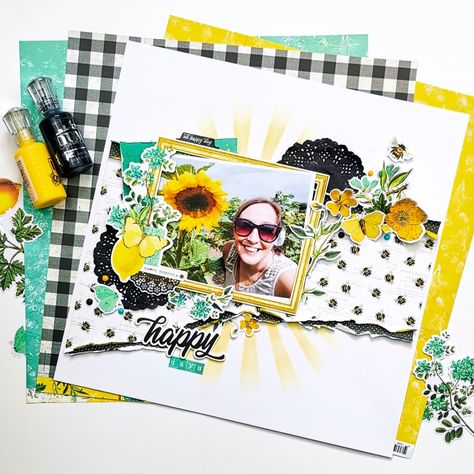 Picture Scrapbook, Simple Stories Scrapbooking, Scrapbooking Idea, Scrapbook Gallery, Beautiful Scrapbook Layouts, Lemon Twist, Card Candy, Picture Layouts, Simple Scrapbook