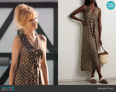 Beth’s printed button front dress on Yellowstone.  Outfit Details: https://wornontv.net/481430/ Beth Dutton Yellowstone Dresses, Beth Dutton Dresses, Beth Dutton Yellowstone Outfits, Beth Dutton Fashion, Beth Dutton Outfits, Yellowstone Fashion, Beth Yellowstone, Manifestation 2025, Beth Dutton Style