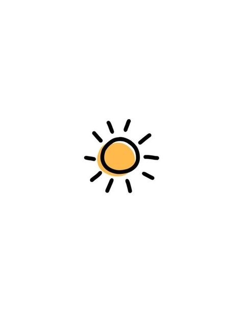 Sun Doodle Art, Cute Sun Doodle, Sun Icon Aesthetic, Orange Doodles, Doodle Sun, Sun Doodle, Sun Drawing, Cute Smiley Face, Cute Easy Doodles