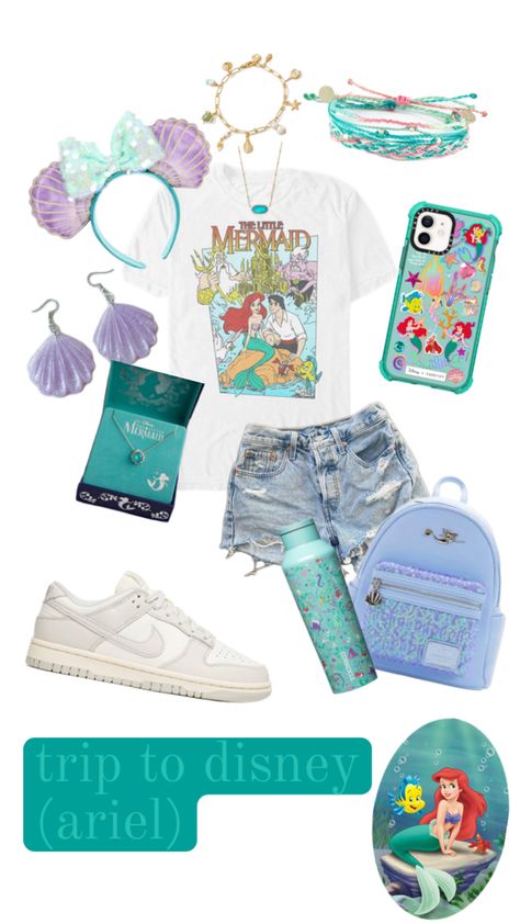 Disney Outfits Ariel, Pack For Disney World, What To Wear To Animal Kingdom Disney, Ariel Disney Outfit, Florida Outfits, Disney Themed Outfits, Rose Fashion, Disneyland Outfits, Disney Ariel