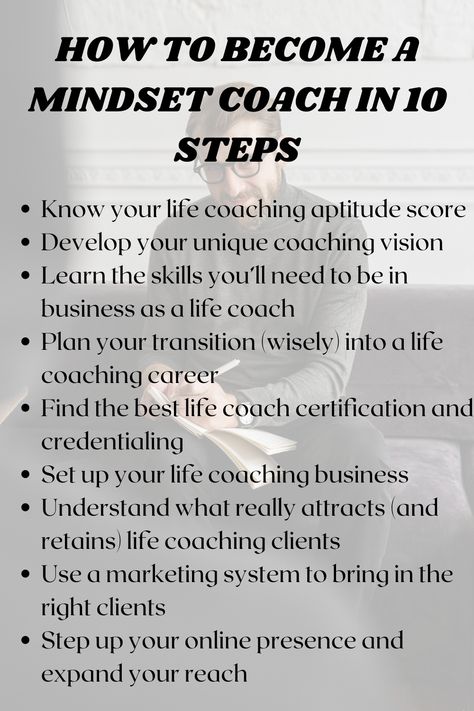 these are 10 steps to follow if you want to become a mental coach. a beautiful profession that helps others achieve their dreams and you achieve yours. Study, become the best version of yourself, choose a mentor to guide you, deepen and get involved! Also,tap my linkif you want to start developing a successful mindset to practice this profession, you will be guided step by step to help you bring out the best in you and achieve your goals.#mindsetcoaching#successfulmindset#mindsetcoachingtips Successful Mindset, Mental Coach, Life Coach Certification, Life Coaching Business, Mindset Coach, Best Version Of Yourself, What If Questions, Mindset Coaching, Achieve Your Goals