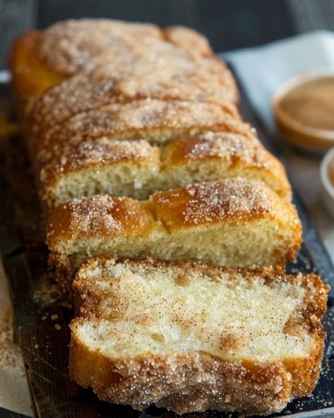 Cinnamon Sugar Donut Sweet Bread Cinnamon Sugar Donut Sweet Bread, Cinnamon Swirl Donut Bread Recipe, Cinnamon Donut Bread, Donut Bread Recipe, Cinnamon Sugar Bread, Donut Bread, Deep Dish Pizza Recipe, Cinnamon Bread Recipe, Cinnamon Donuts