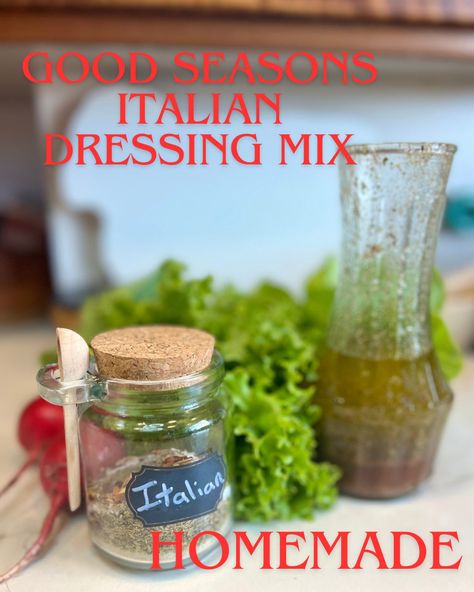 Homemade Good Seasons Italian Dressing Mix Homemade Zesty Italian Seasoning, Copycat Good Seasons Italian Dressing, Homemade Good Seasons Italian Dressing, Diy Good Seasons Italian Dressing, Diy Italian Dressing, Good Seasons Italian Dressing Mix Recipe, Inflammatory Drinks, Italian Dressing Recipe, Low Carb Salad Dressing