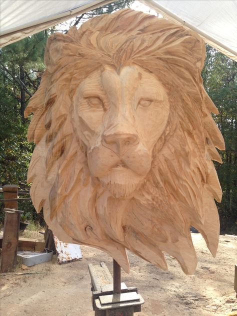 Www.facebook.com/BTBCarvings. Beneath the Bark Lion Wood Carving, Wood Carving Patterns Sculptures & Statues, Chain Saw Bear Carving, Horse Head Wood Carving, Wood Carved Bears Chainsaw, Chainsaw Wood Carving, Wood Carving Faces, Carved Wood Wall Art, Dremel Wood Carving