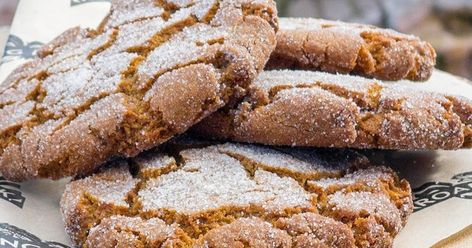 Disney's Recipe For Ginger Molasses Crackle Cookies | POPSUGAR Food Molasses Crackle Cookie Disney, Crackle Cookies, Ginger Molasses, Disney Recipes, Disney Cookies, Holiday Cookie Exchange, Popsugar Food, Baked Treats, Molasses Cookies