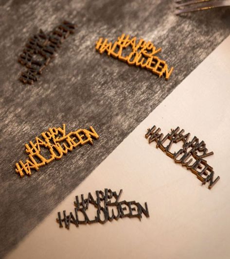 Holzstreuteile "Happy Halloween" - orange & schwarz - 10-teilig Halloween Orange, Halloween Kids, Happy Halloween, Dots, Halloween, Orange, Pink