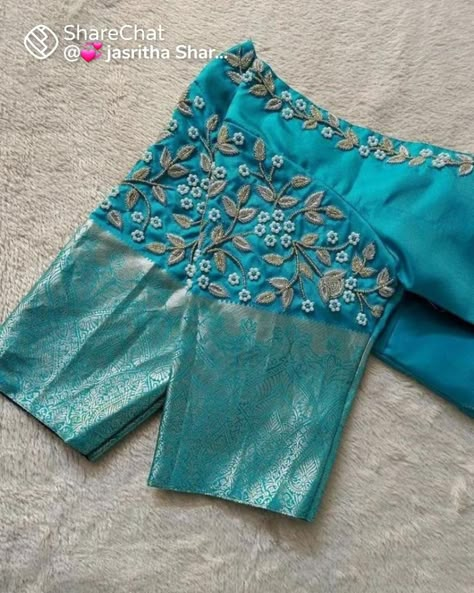 Ikkat Silk Sarees Blouse Designs, Self Blouse Designs Latest Pattu, Simple Work Blouse Designs For Pattu, Simple Blouse Work Designs Pattu, Latest Work Blouses For Pattu Sarees, Ikkat Saree Blouse Designs, Blue Colour Blouse Designs, Pattu Blouse Designs Latest Without Work, Work Blouses For Pattu Sarees