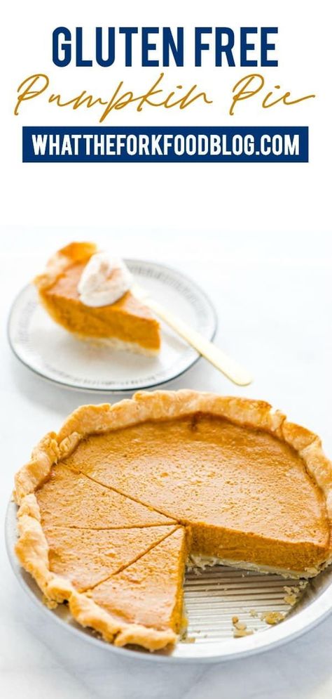 Gluten Free Pumpkin Pie Recipe, Gluten Free Pies Recipes, Fall Favorite Desserts, Dessert Cravings, Pumpkin Filling, Gluten Free Pumpkin Pie, Homemade Pies, Blender Muffins, Gluten Free Pie Crust