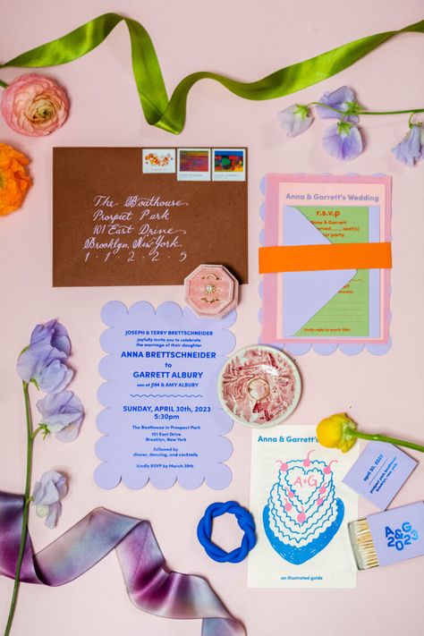 These Designers Injected Bold Color Into Their 1910s Beaux Arts Landmark Wedding Venue in Brooklyn - Over The Moon Colorful Wedding, Wedding Mood, Bold Color, Over The Moon, Wedding Stationary, Bridal Designs, Creative Life, House Boat, Wedding Inspo