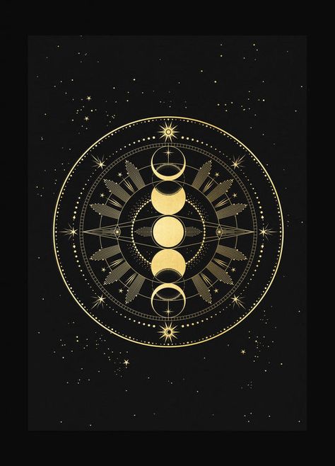 ART PRINTS – Page 11 – Cocorrina® & Co Gold Moon Aesthetic, Maiden Mother And Crone, Triple Goddess Symbol, Totem Art, The Triple Goddess, Goddess Symbol, Phase Of The Moon, The Moon Phases, Tattoos Infinity