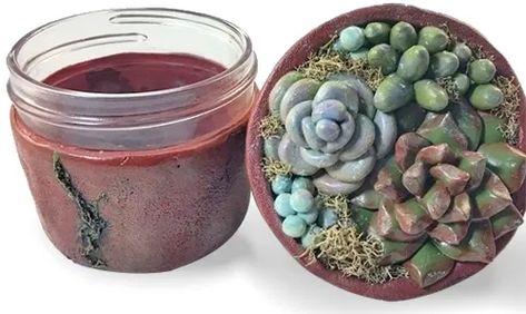 Polymer Art, Stash Jar, Clay Jar, Stash Jars, Jar Diy, Faux Succulents, Polymer Clay Projects, Diy Clay Crafts, Clay Sculpture