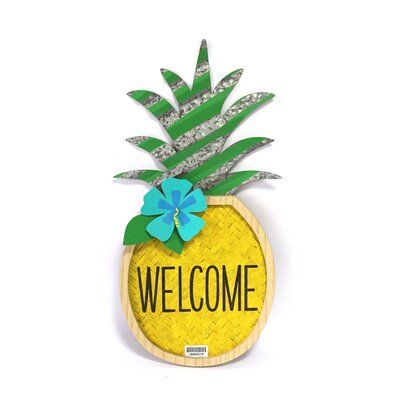 Pineapple Kitchen Theme, Wood Pineapple, Pineapple Welcome Sign, Pineapple Wood Sign, Aloha Door Sign, Pineapple Decor, Summer Door Hanger, Pineapple Design, Door Signs Diy