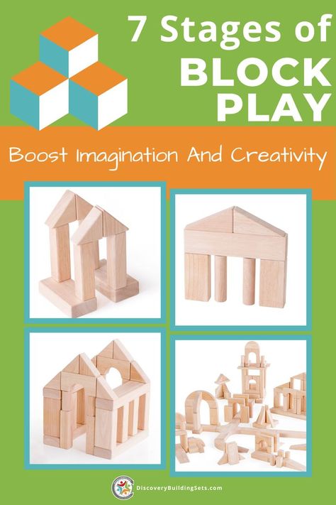 Let's look at the 7 stages of block play your child will advance through as they grow. By providing the best blocks to support your child's stage of block play, ensures a successful building experience. Explore the developmental stages of block play from the carrying stage to the complex building stage. Watch them move through the stages, have some fun, and encourage your kid's imagination through block play. #DiscoveryBuildingSets #blockplay #stagesofblockplay #blockcenter #openendedplay Childminding Activities, Block Activities, Complex Building, Building Blocks Design, Preschool Color Activities, Child Development Activities, Blocks Preschool, Blocks For Toddlers, Block Center