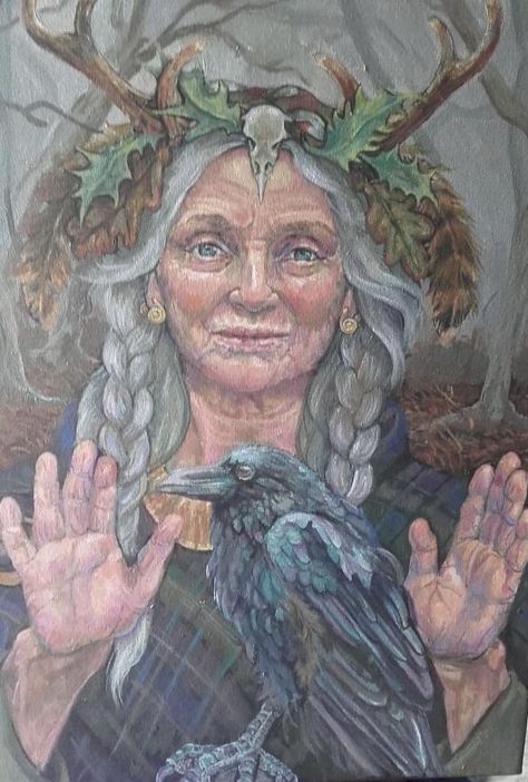 Crone Art, Cerridwen Goddess, Goddess Cerridwen, Mother Earth Art, Pagan Art, Sacred Feminine, Spirited Art, Goddess Art, Witch Art