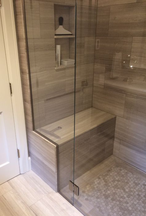 Bathroom Shower Sitting Ideas, Shower Room Ideas With Seat, Walk In Shower Seat, Bathroom With Shower Seat, Shower Sitting Ideas, Small Walk In Shower With Seat, Double Shower With Bench Seat, Small Wc With Shower Ideas, Shower Seats Built In Tile