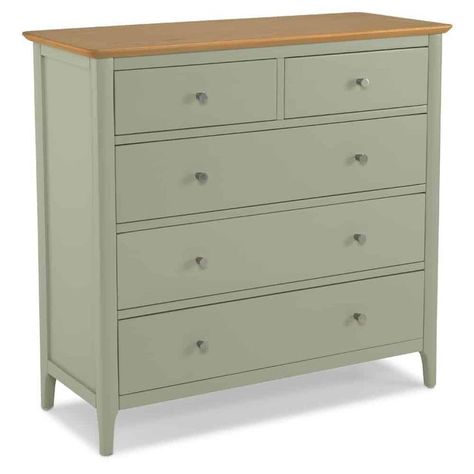 Sage Green Furniture, Green Chest Of Drawers, Green Bedside Table, Tv Room Decor, Narrow Chest Of Drawers, Wooden Chest Of Drawers, Green Dresser, Wide Chest Of Drawers, Oak Chest Of Drawers