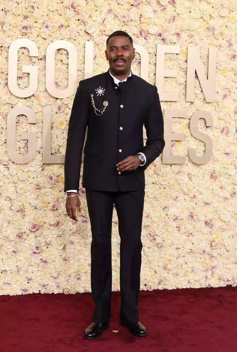 Coleman Domingo, Armani Gowns, Colman Domingo, Most Stylish Men, Louis Vuitton Red, Best Dressed Man, Red Suit, Golden Globe, Elle Fanning