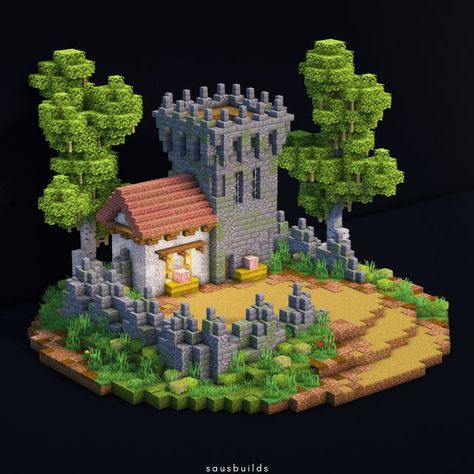 Things To Add To Your Medieval Minecraft World, Minecraft Medieval Watermill, Minecraft Miners House, Tiny Castle Minecraft, Medevial Minecraft Builds, Armorer Minecraft House, Medieval Fantasy Minecraft House, Minecraft Archery House, Minecraft Medieval Fantasy Builds