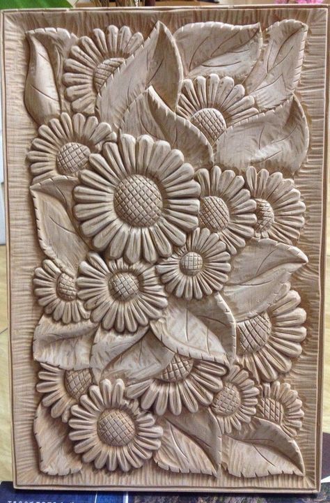 Wood Carved Flowers, Carved Wood Wall Art, Relief Carving, Candle Carving, 3d Cnc, Clay Wall Art, Pottery Painting Designs, Flower Art Drawing, Chip Carving